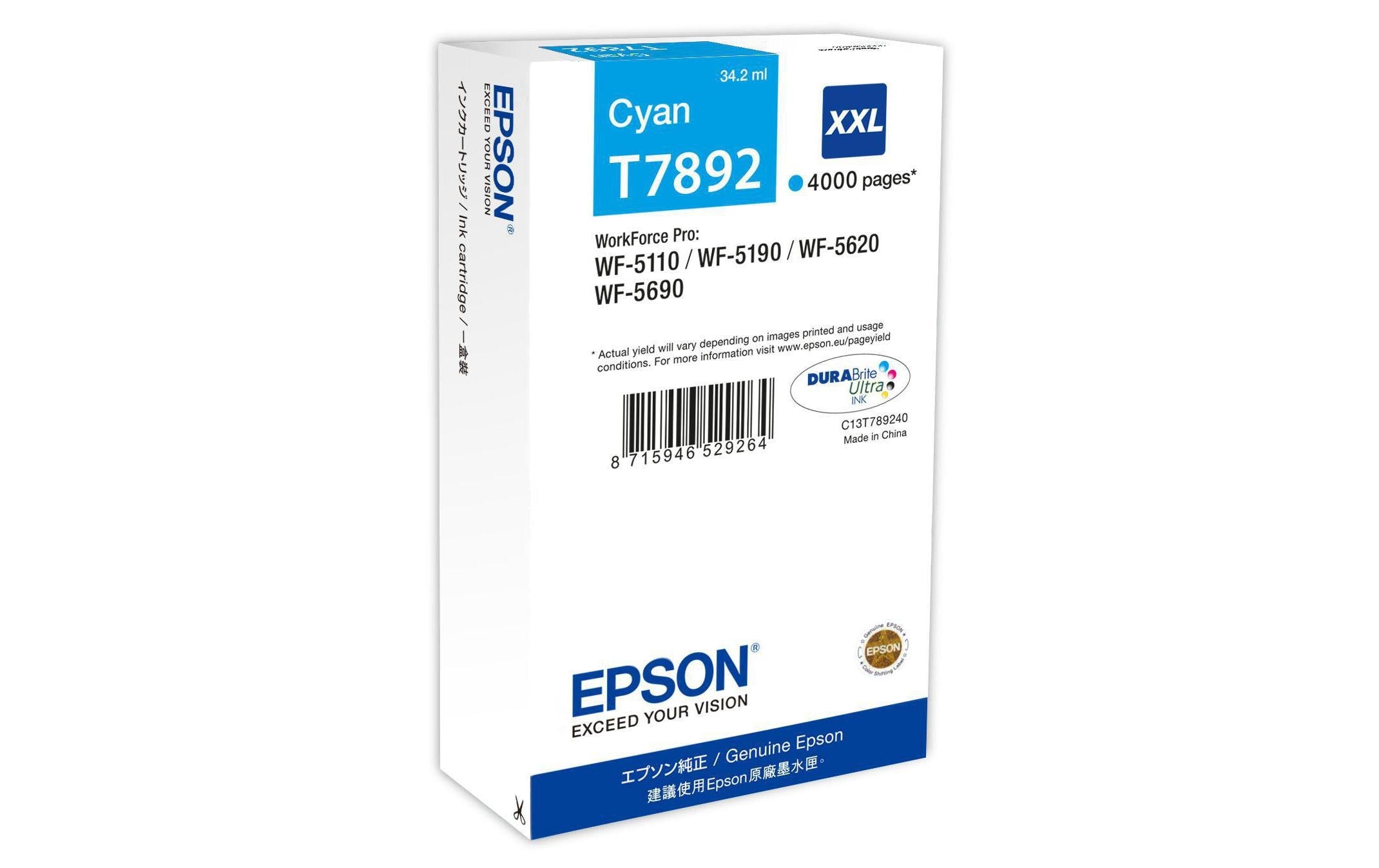 Tinte Epson T789240 XXL, cyan, 4000 S.