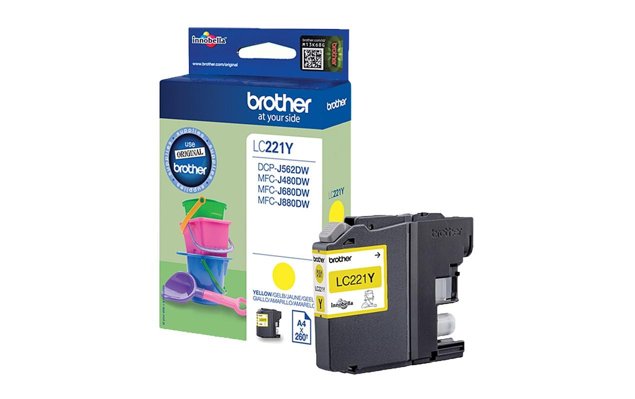 Tinte Brother LC-221Y, yellow