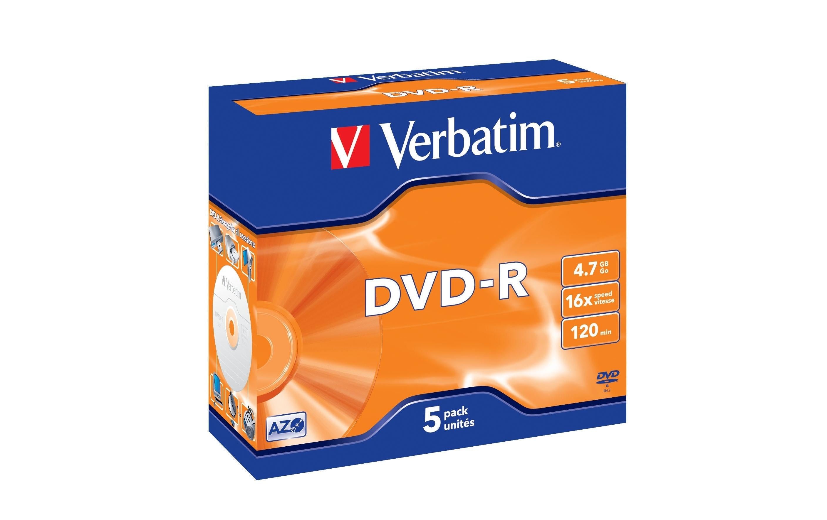 Verbatim DVD-R Medien 4.7GB,16x,5er Pack