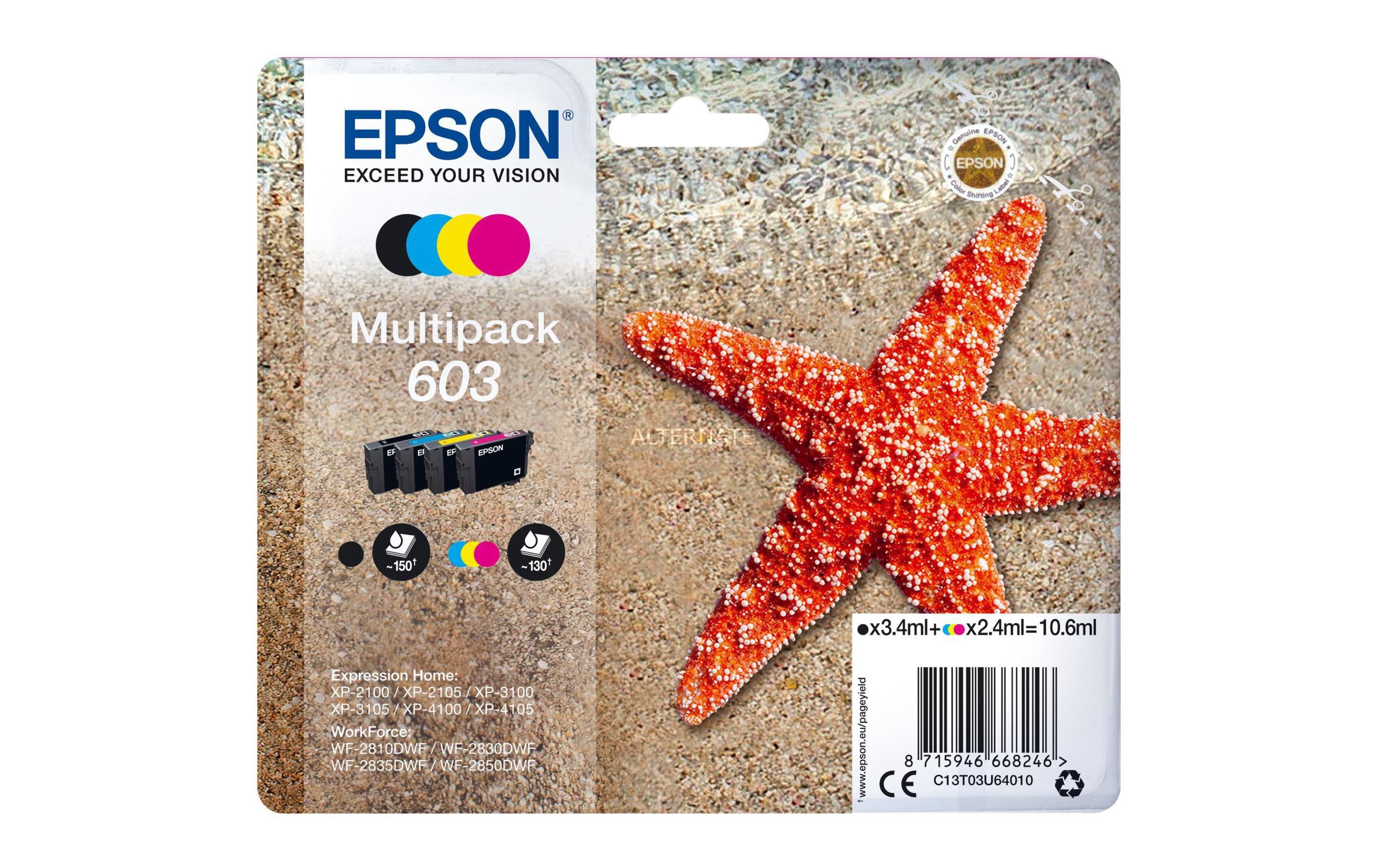 Tinte Epson C13T03U64010 4er-Pack BL,Y,C,M