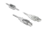 Delock USB2 Kabel A-B, 2m, transparent