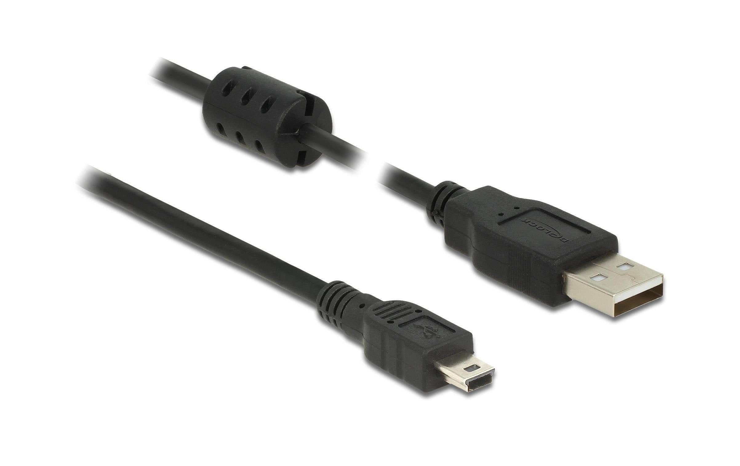 Delock USB2 Kabel A-MiniB, 1m, schwarz