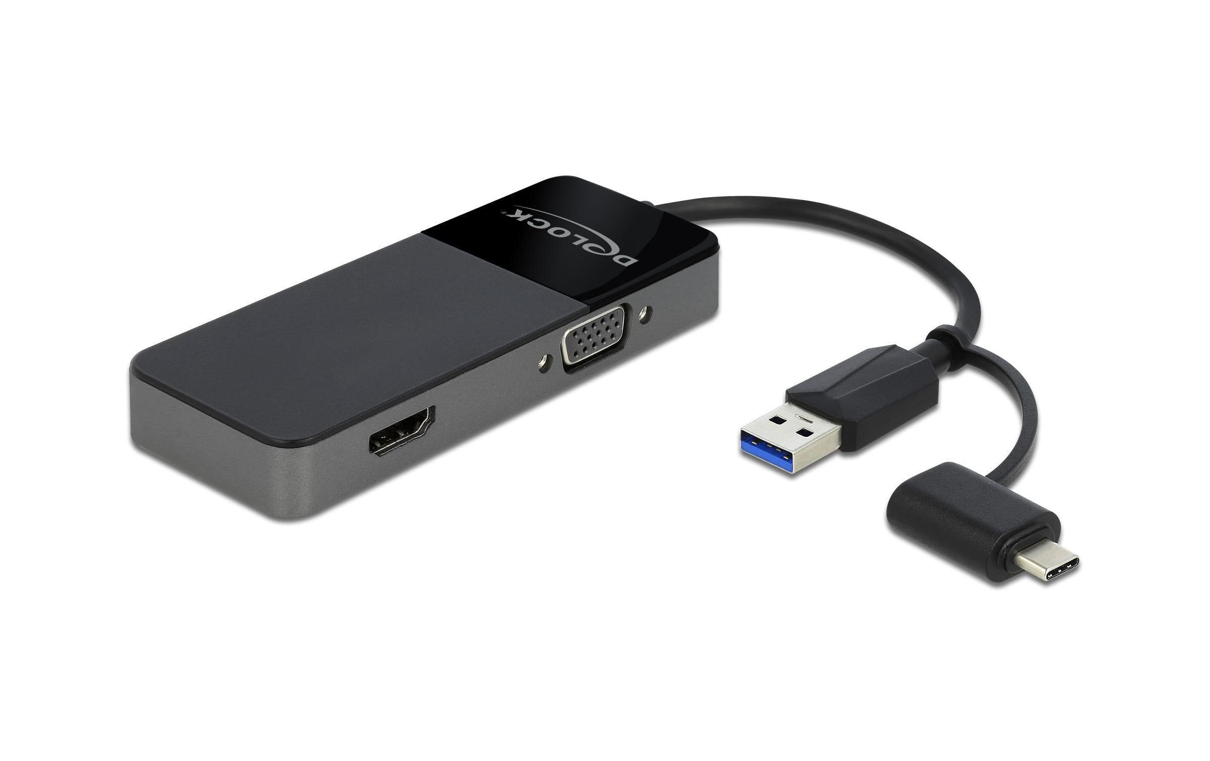 Delock Monitoradapter USB A/C - HDMI/VGA