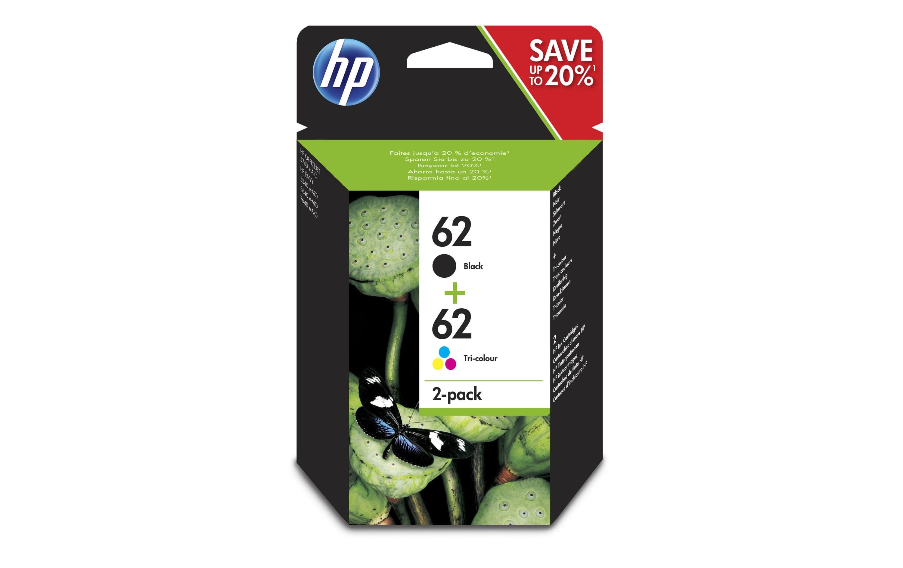 HP, Combopack Nr. 62 (Tinte N9J71AE) C/M/Y/