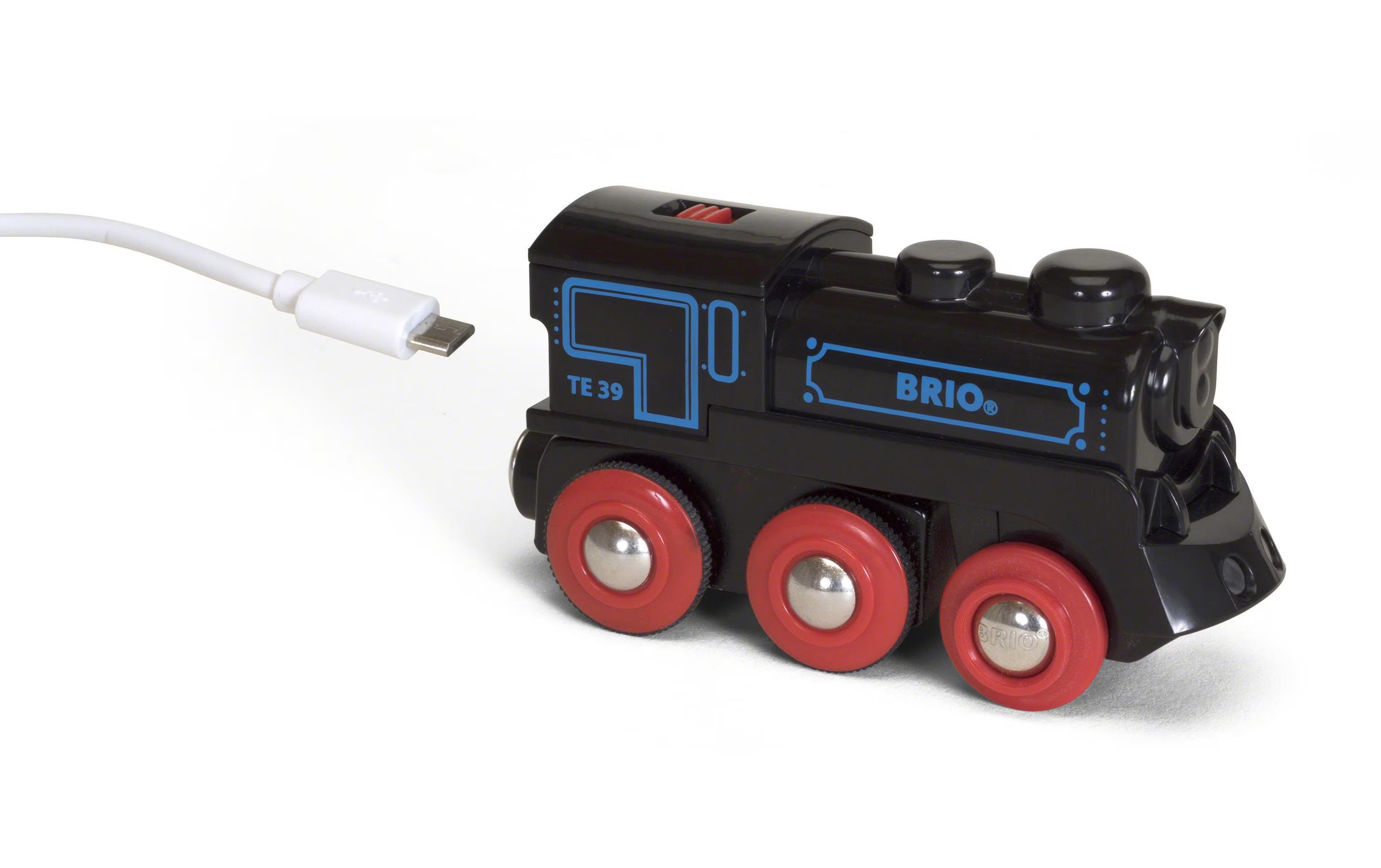 Schwarze Akku-Lok mit Mini-USB