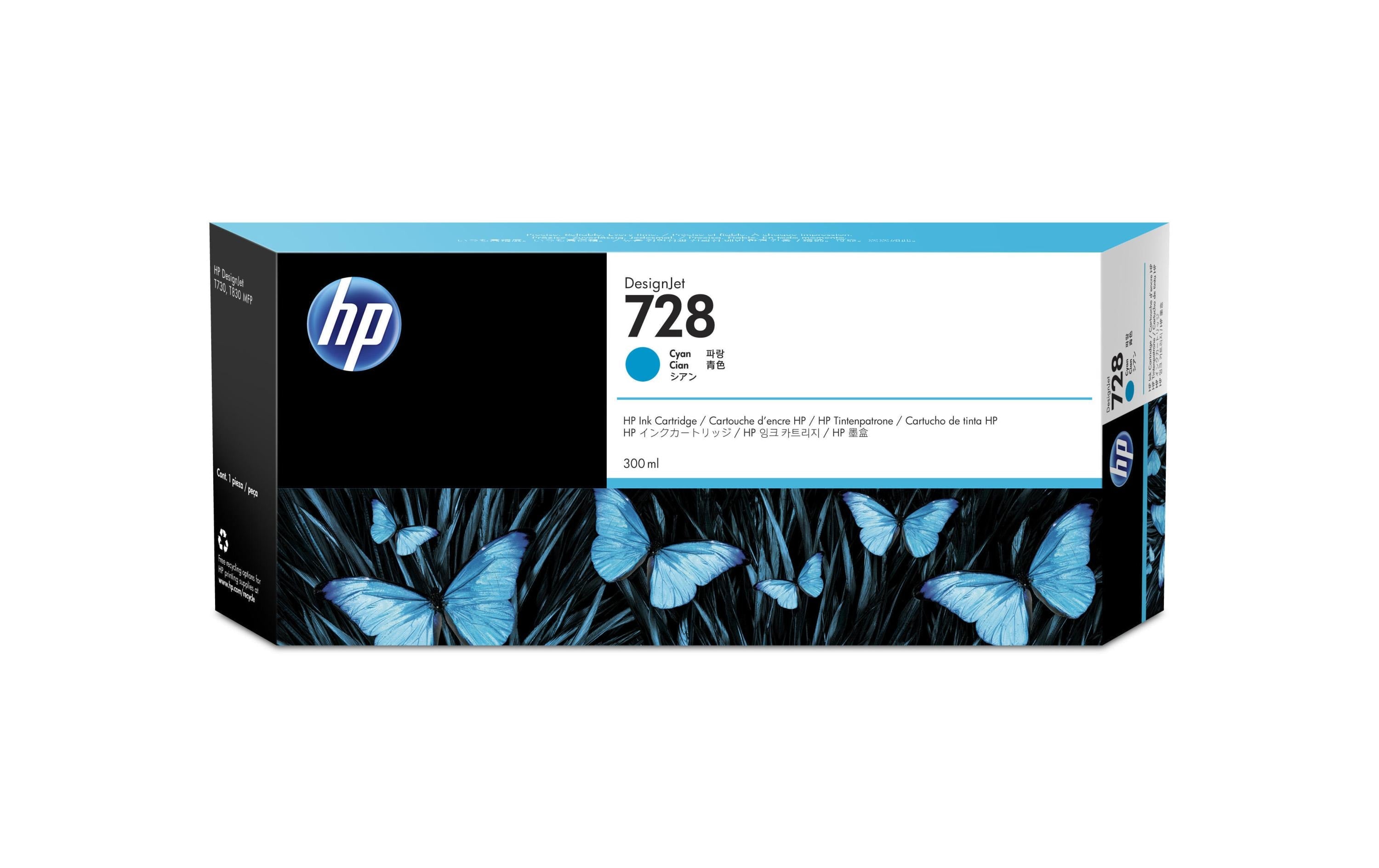 HP, Tinte Nr. 728 (F9K17A) Cyan