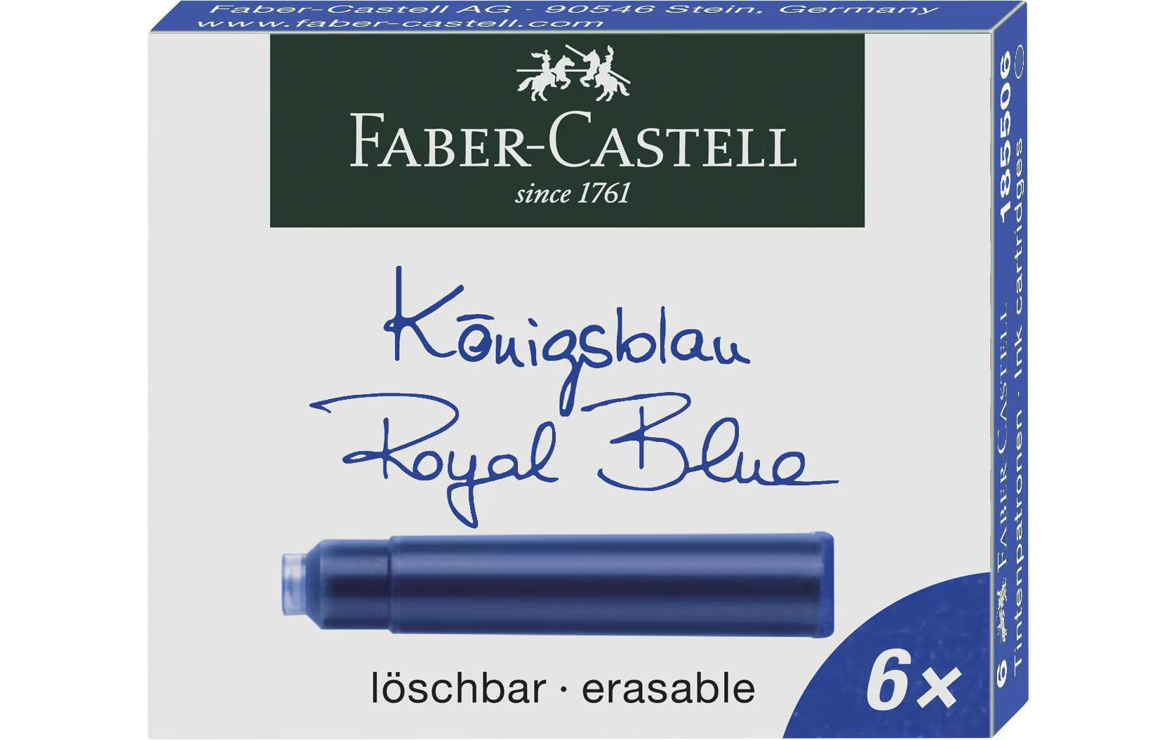Faber-Castell, Tintenpatrone Königsblau, 6