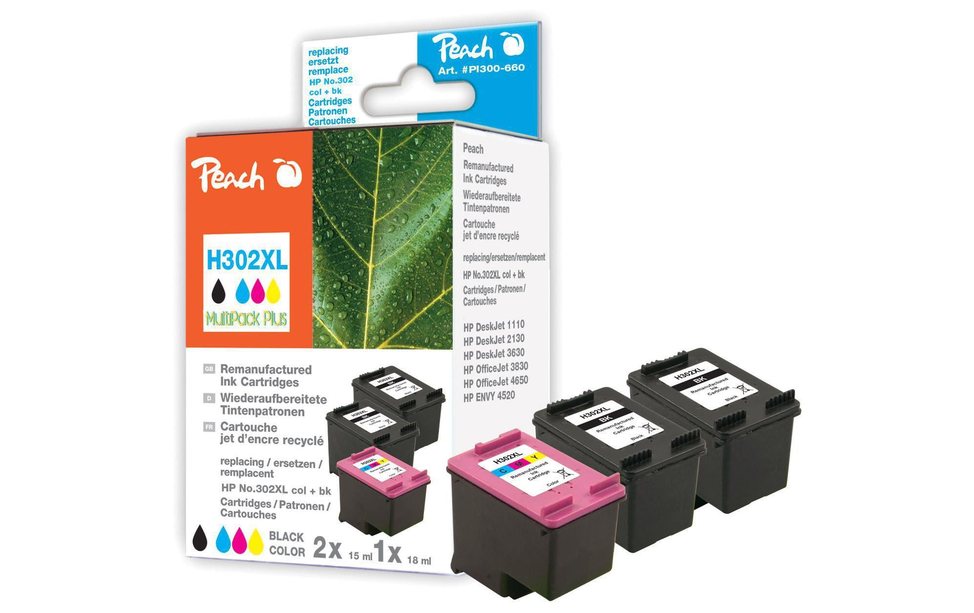 Peach Tinte HP 302XL black + color MP Plus