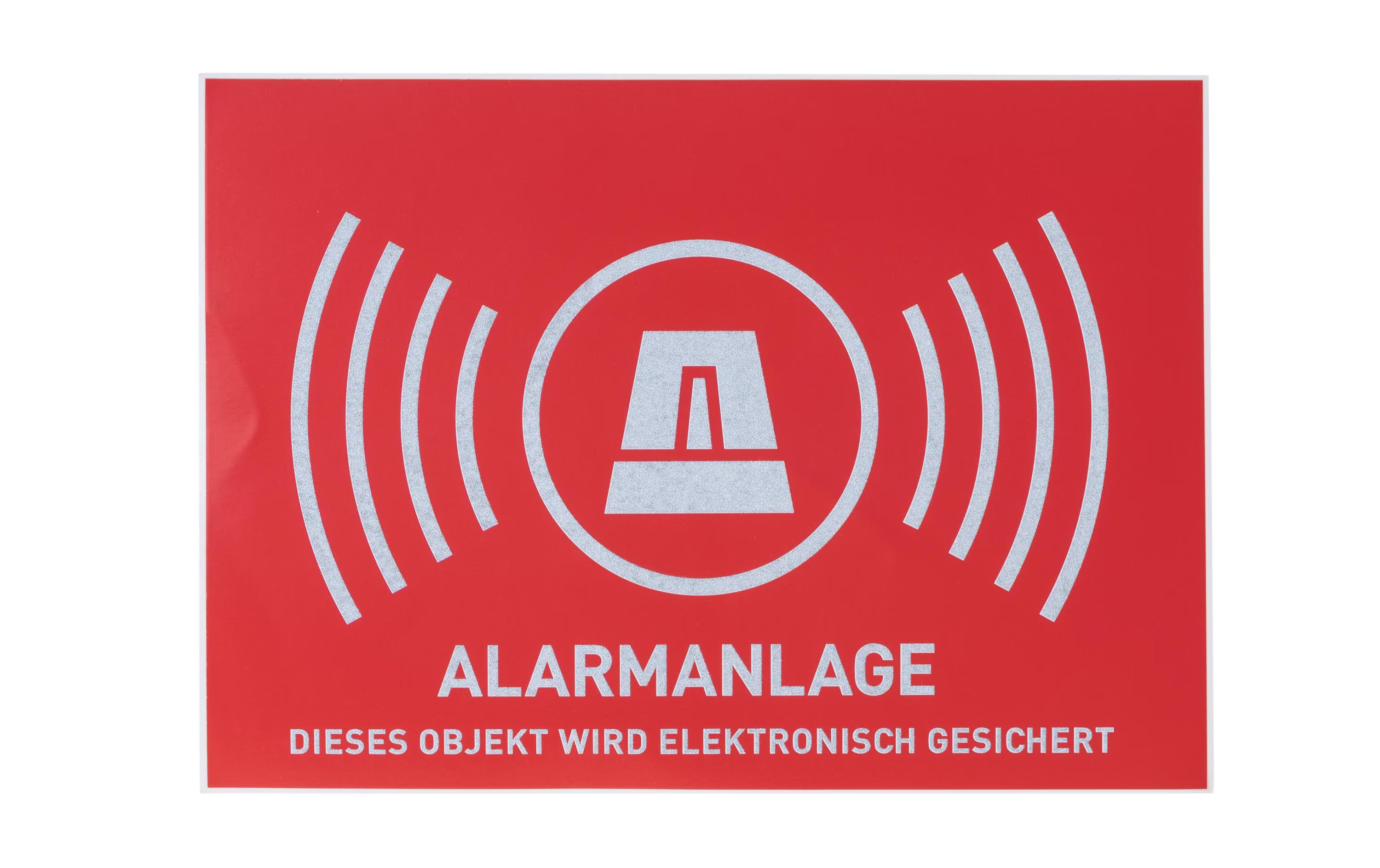 Warn Aufkleber Alarmanlage, deutsch