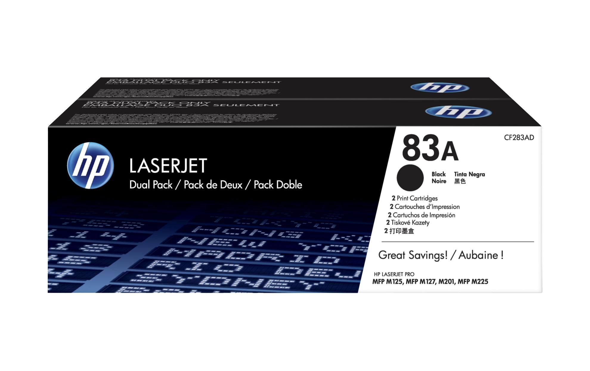 HP Toner 83A - Black 2er-Pack (CF283AD)