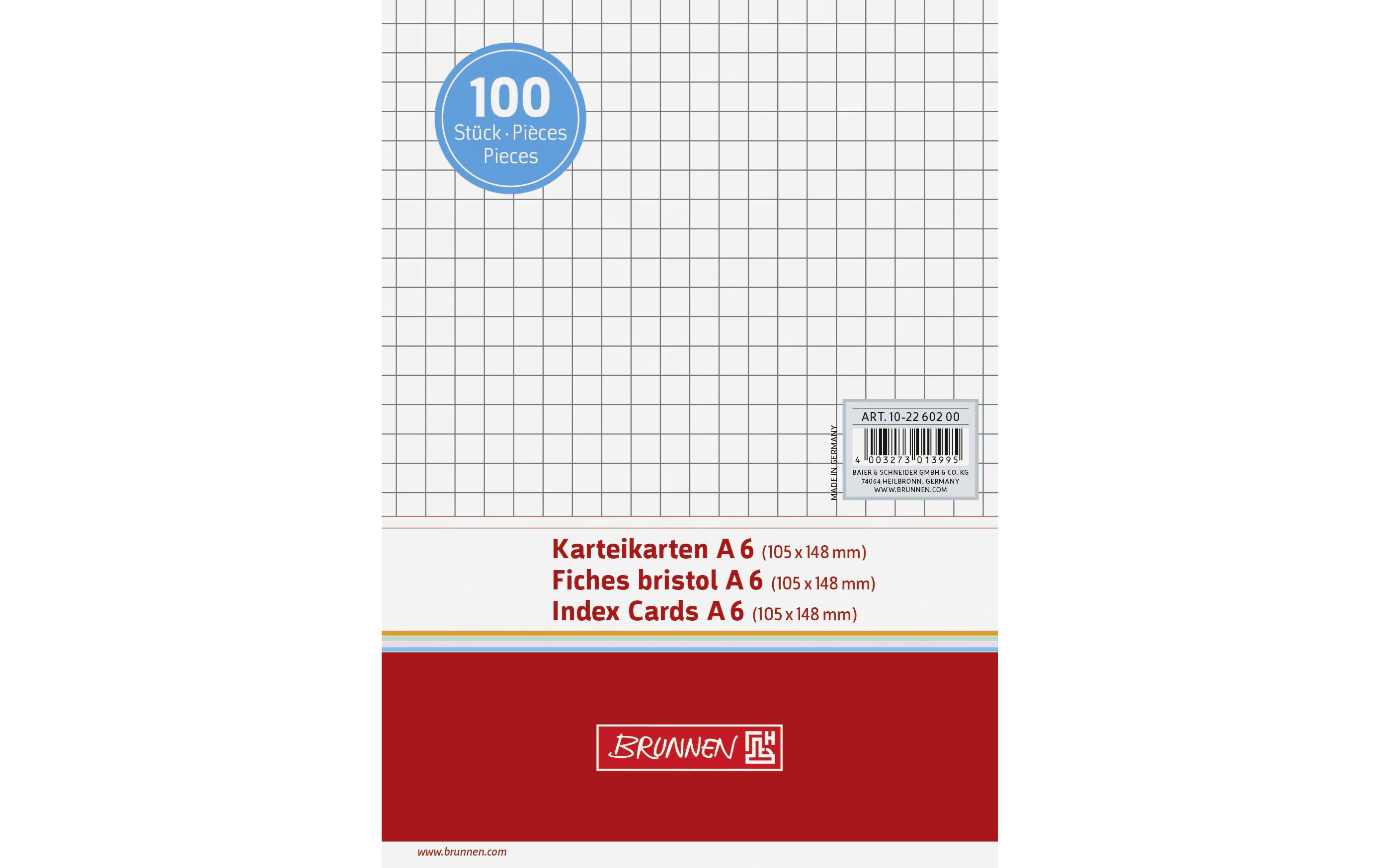 Brunnen Karteikarten A6 kariert