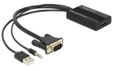 Delock VGA zu HDMI Konverter mit Audio 25cm