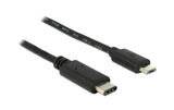 USB2.0-Kabel TypC - MicroB: 50cm, schwarz