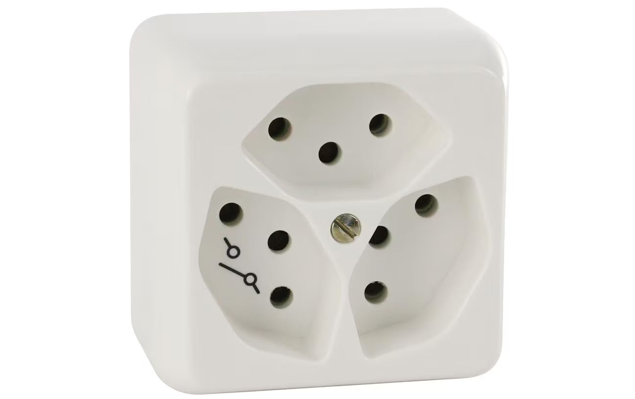 Steffen Steckdose 3xT13G, AP, weiss