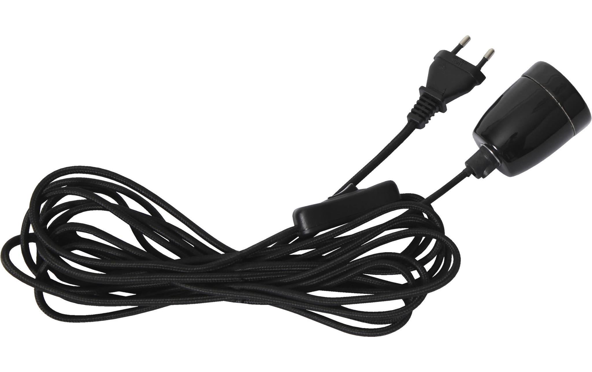 Kabelleuchte GLAZE m. Switch 5M E27 Schwarz