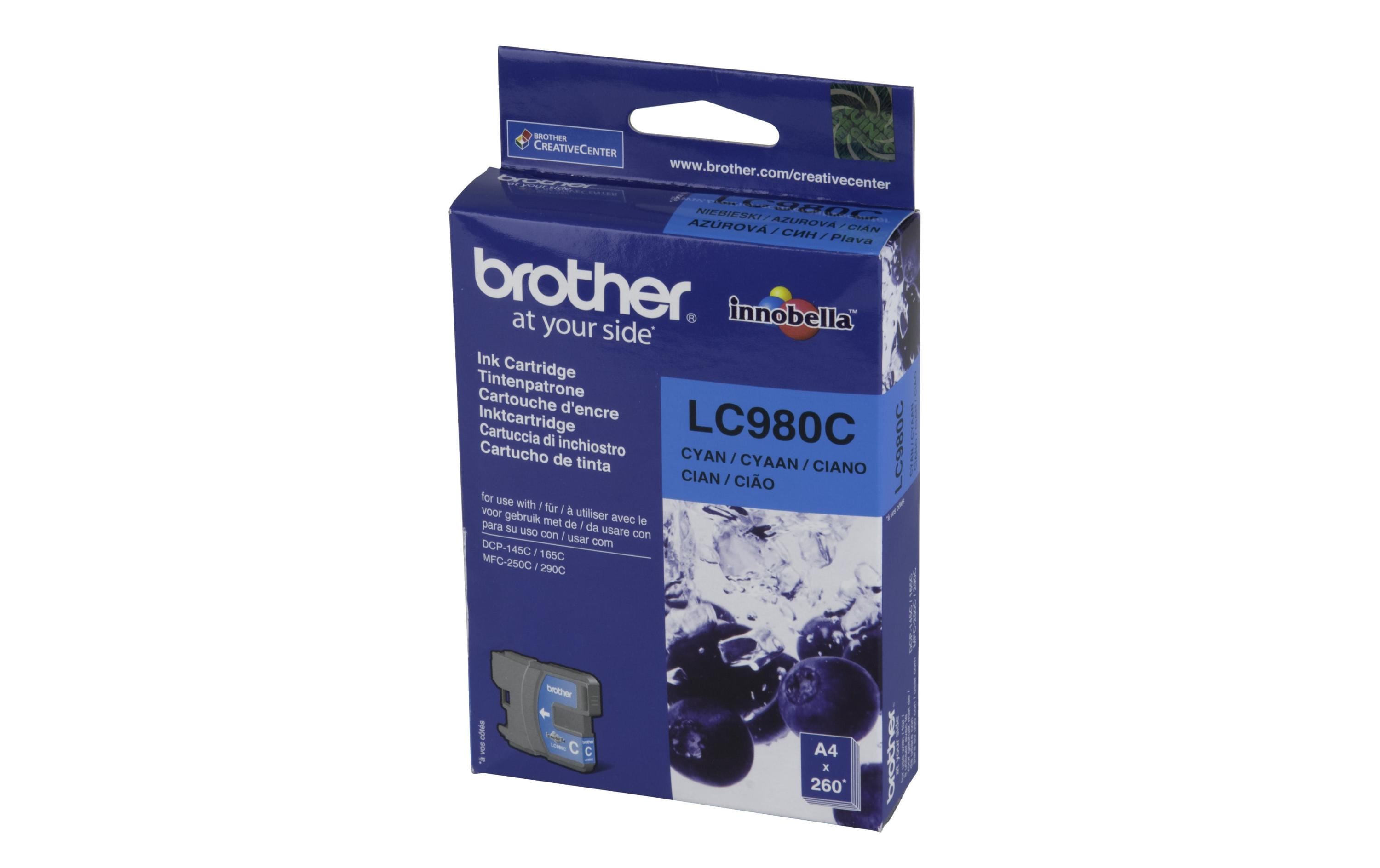 Tinte Brother LC-980C zu 165C/290C