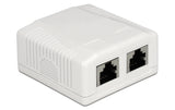 Delock RJ-45 Cat.6A Gehäuse: 2 Port