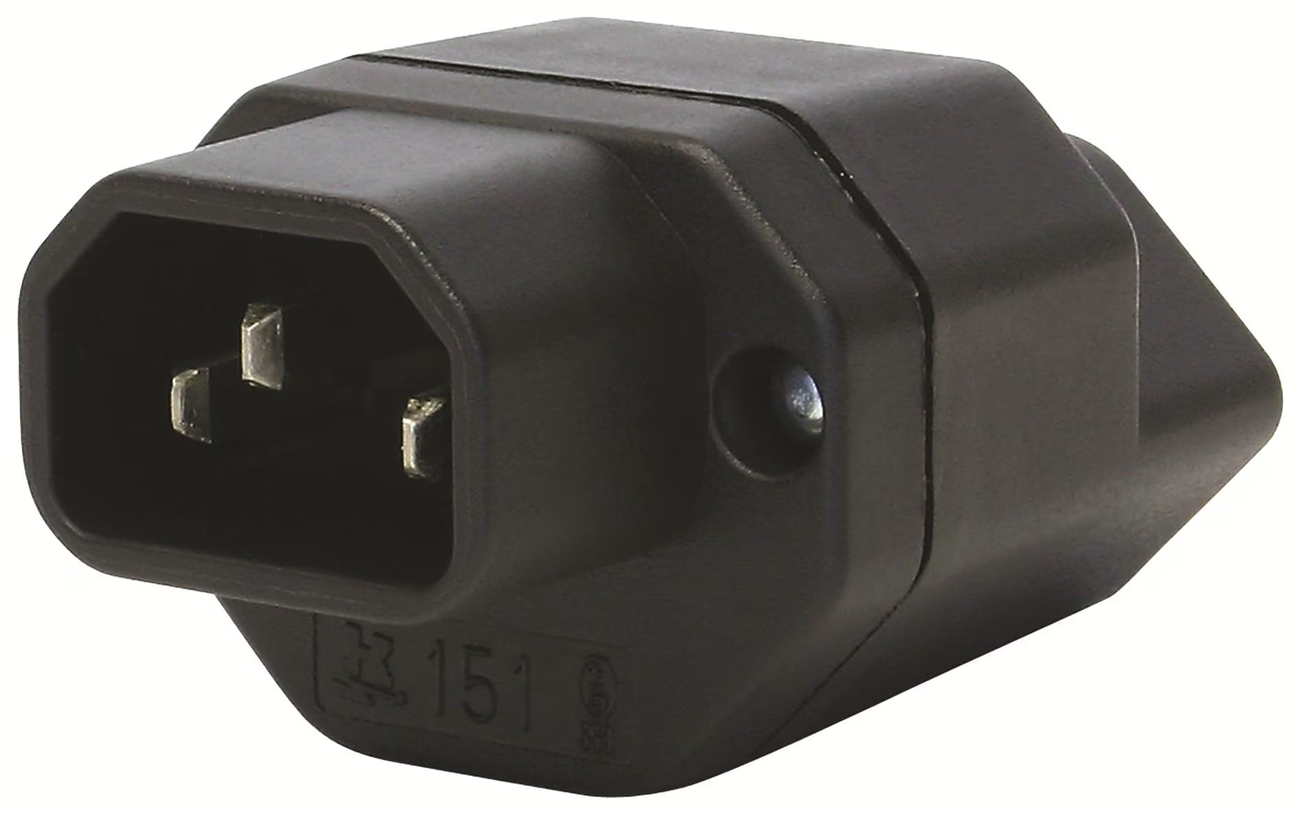 Umwandlungsstecker IEC320 auf T13, sw