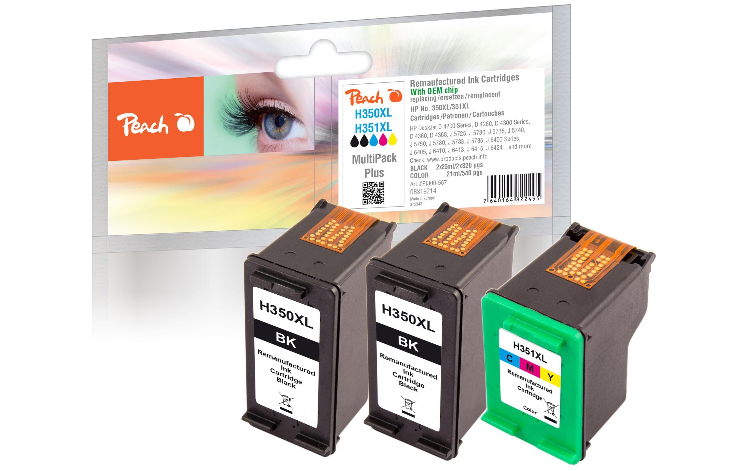 Peach Tinte HP Combi Pack Plus Nr. 351XL