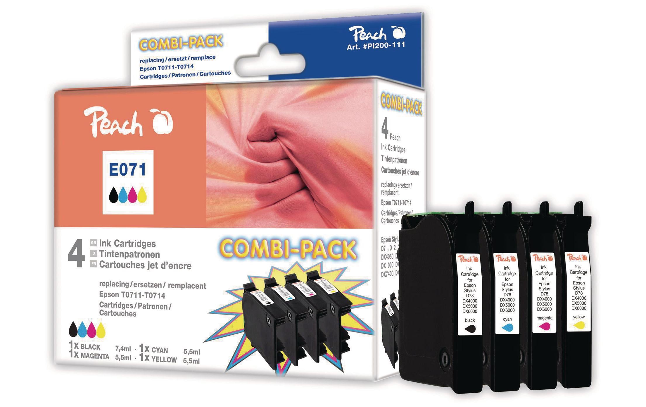 Peach Tinte Epson T071 Combi Pack bk,c,m,y
