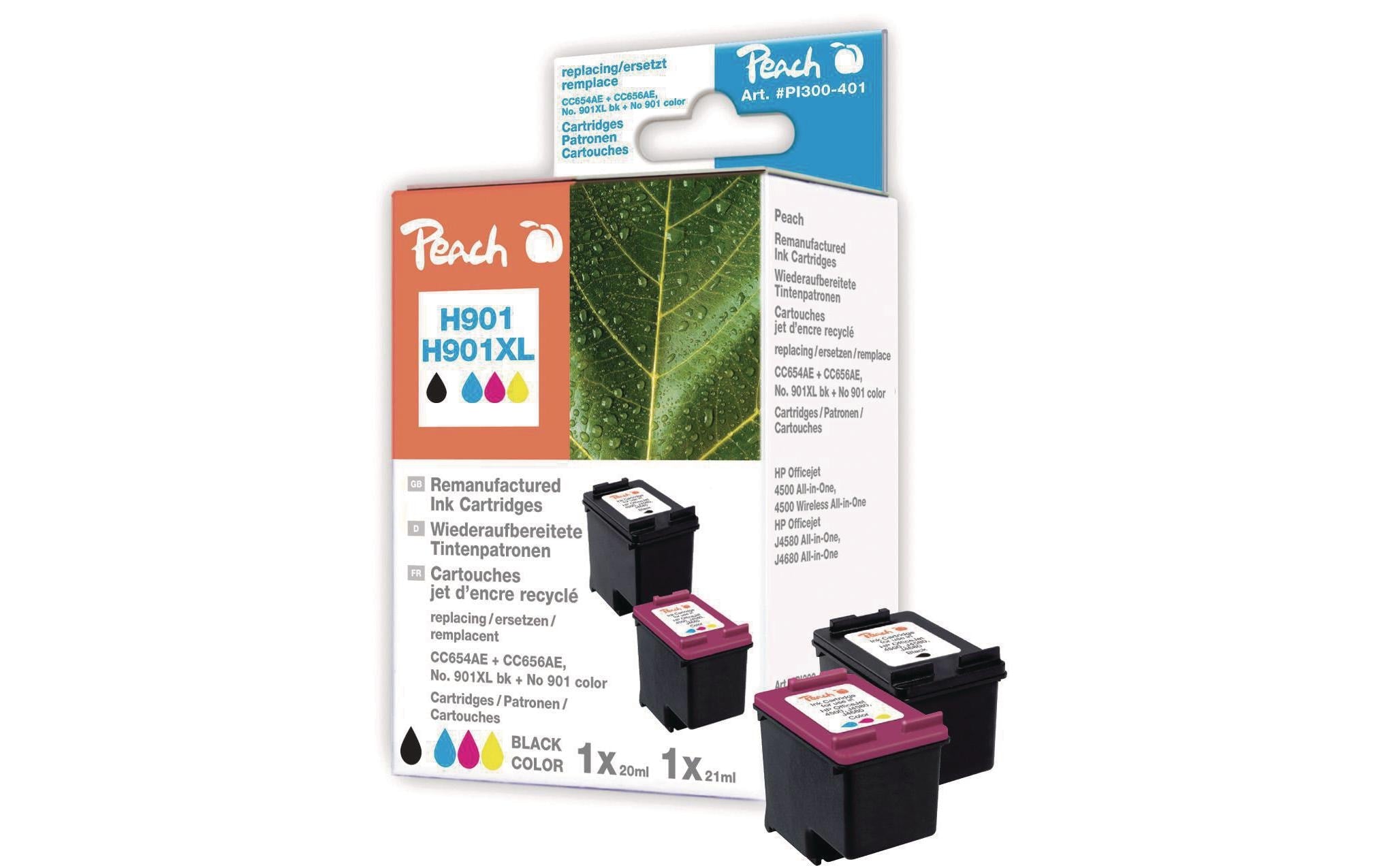 Peach Tinte HP CC654AE+CC656AENr. 901XL