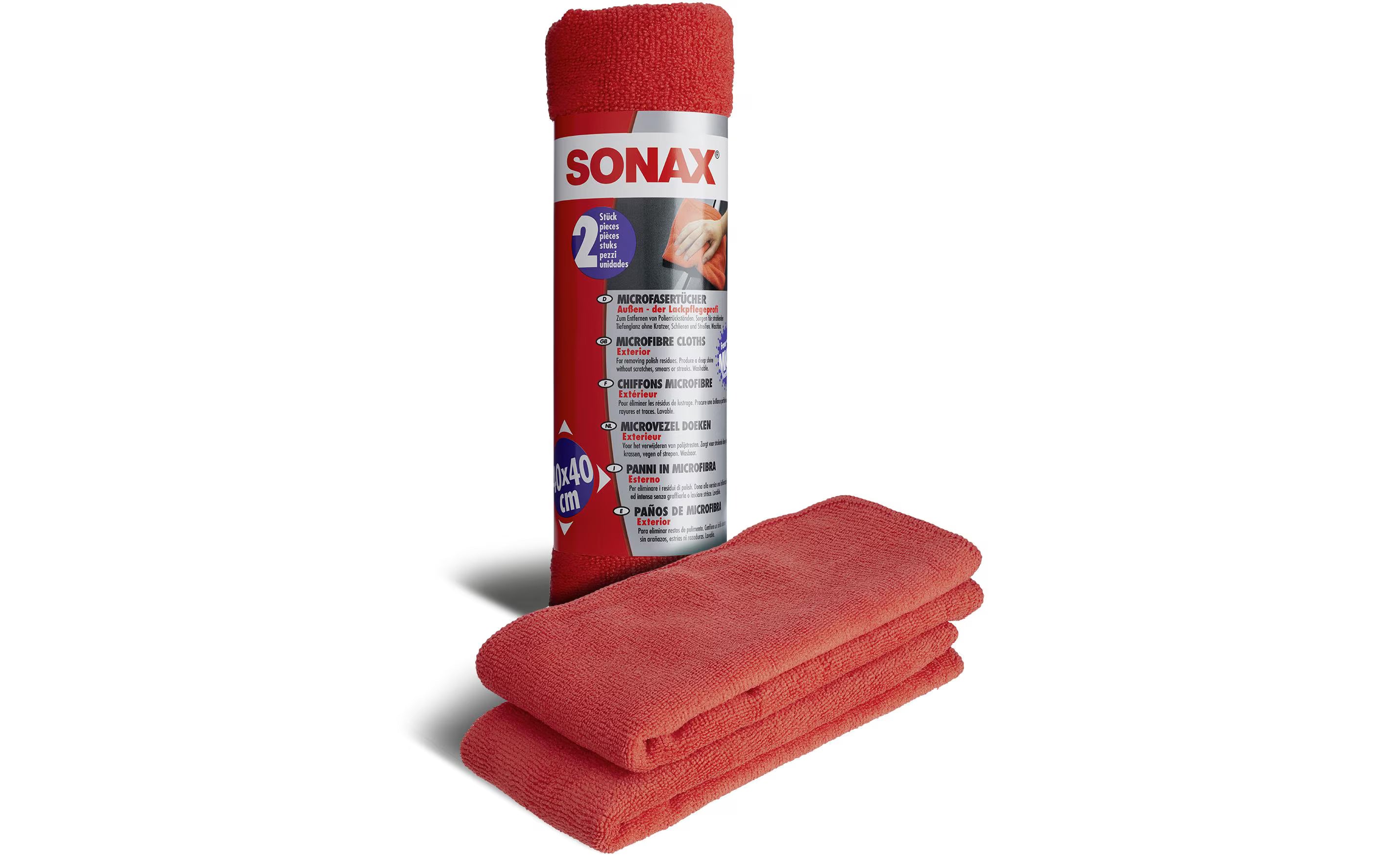 Sonax MicrofaserTücher Aussen rot