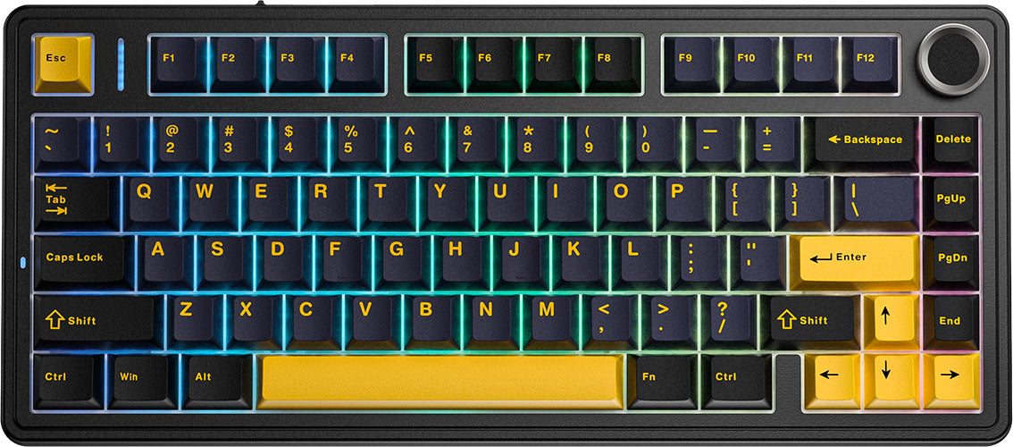 AULA Tastiera Gaming F75 Thunder Black Blue Orange ANSI US