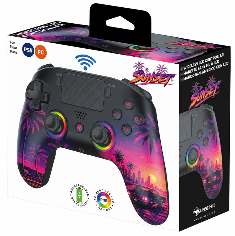 SUBSONIC PS5/PC Controller Wireless Led GTA Sunset