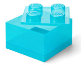 Contenitore LEGO Brick 4 Azzurro Glitter