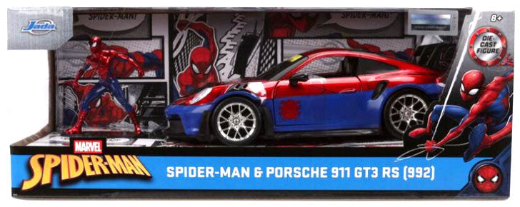 JADA Marvel Spider-Man Porsche 911 Scala 1:24 + Spider-Man