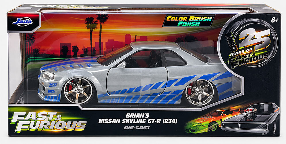 JADA Fast & Furious 25th 2002 Nissan Skyline R34 Scala 1:24